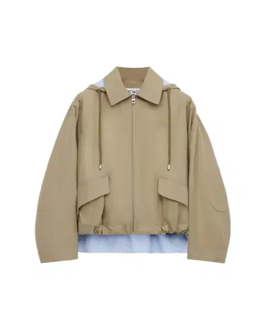 Loewe Striped Lining Slit-Back Hooded Jacket | Thumbnail 1 Loewe Striped Lining Slit-Back Hooded Jacket | Thumbnail 1