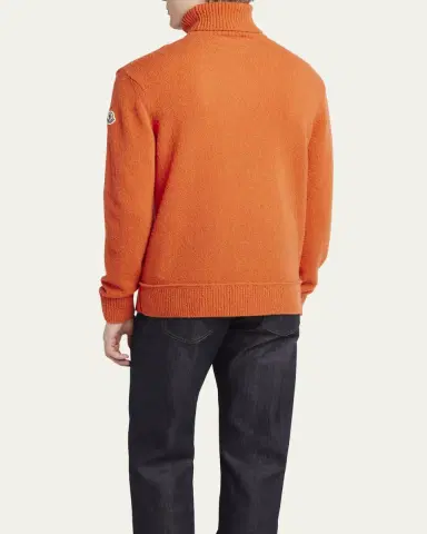 Moncler Men's Logo-Sleeve Turtleneck Sweater | Thumbnail 3 Moncler Men's Logo-Sleeve Turtleneck Sweater | Thumbnail 3