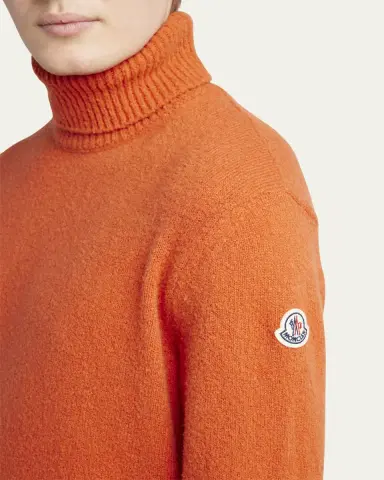 Moncler Men's Logo-Sleeve Turtleneck Sweater | Thumbnail 5 Moncler Men's Logo-Sleeve Turtleneck Sweater | Thumbnail 5