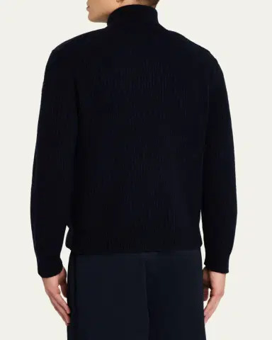 Moncler Men's Down-Filled Wool Knit Full-Zip Cardigan | Thumbnail 3 Moncler Men's Down-Filled Wool Knit Full-Zip Cardigan | Thumbnail 3