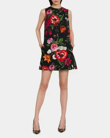 Dolce & Gabbana Floral-Print Sleeveless Mini Shift Dress | Thumbnail 6 Dolce & Gabbana Floral-Print Sleeveless Mini Shift Dress | Thumbnail 6