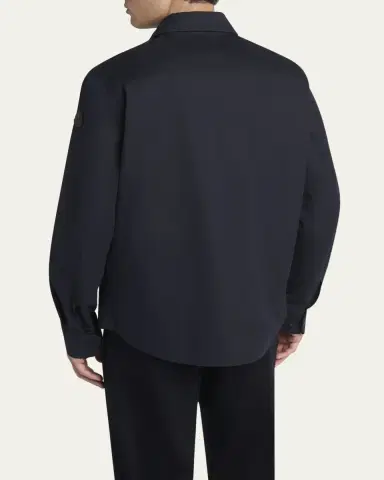 Moncler Men's Gabardine Snap-Front Overshirt | Thumbnail 3 Moncler Men's Gabardine Snap-Front Overshirt | Thumbnail 3