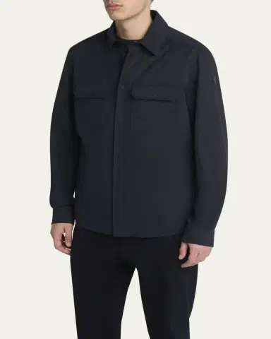 Moncler Men's Gabardine Snap-Front Overshirt | Thumbnail 4 Moncler Men's Gabardine Snap-Front Overshirt | Thumbnail 4