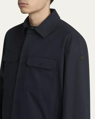 Moncler Men's Gabardine Snap-Front Overshirt | Thumbnail 5 Moncler Men's Gabardine Snap-Front Overshirt | Thumbnail 5