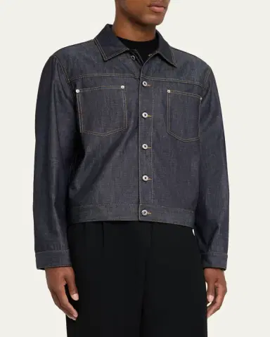 Bottega Veneta Men's Indigo Denim Jacket | Thumbnail 8 Bottega Veneta Men's Indigo Denim Jacket | Thumbnail 8