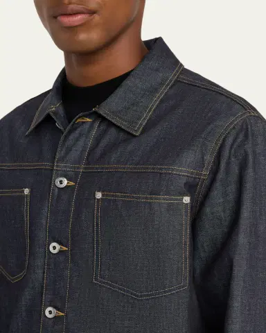 Bottega Veneta Men's Indigo Denim Jacket | Thumbnail 9 Bottega Veneta Men's Indigo Denim Jacket | Thumbnail 9