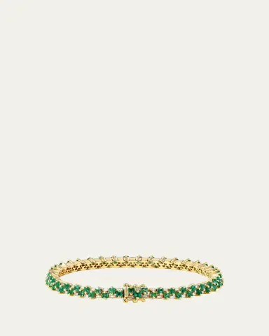 Suzanne Kalan 18K Yellow Gold Princess Mini Stack Emerald Tennis Bracelet | Thumbnail 3 Suzanne Kalan 18K Yellow Gold Princess Mini Stack Emerald Tennis Bracelet | Thumbnail 3