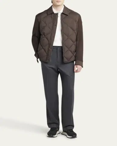 Moncler Men's Edit Diamond Quilt Aiguille Shirt Jacket | Thumbnail 2 Moncler Men's Edit Diamond Quilt Aiguille Shirt Jacket | Thumbnail 2