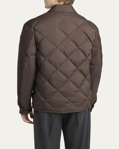 Moncler Men's Edit Diamond Quilt Aiguille Shirt Jacket | Thumbnail 3 Moncler Men's Edit Diamond Quilt Aiguille Shirt Jacket | Thumbnail 3