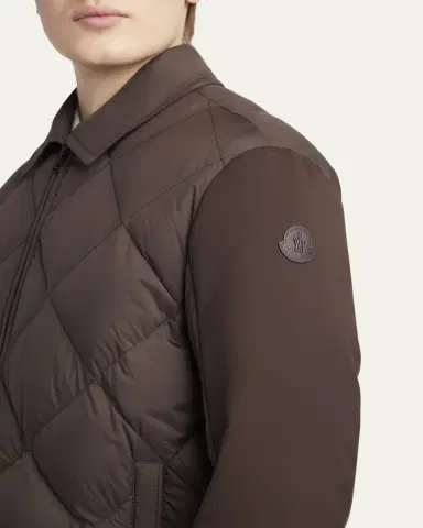 Moncler Men's Edit Diamond Quilt Aiguille Shirt Jacket | Thumbnail 5 Moncler Men's Edit Diamond Quilt Aiguille Shirt Jacket | Thumbnail 5
