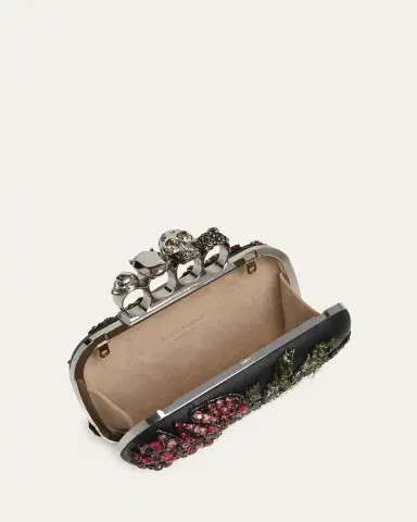 Alexander McQueen Bead & Crystal Flower Skull Four Ring Clutch Bag | Thumbnail 4 Alexander McQueen Bead & Crystal Flower Skull Four Ring Clutch Bag | Thumbnail 4