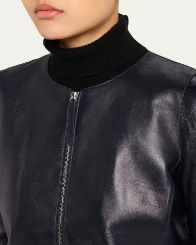 Lafayette 148 New York x The Morning Show Puff-Shoulder Leather Jacket | Thumbnail 5 Lafayette 148 New York x The Morning Show Puff-Shoulder Leather Jacket | Thumbnail 5