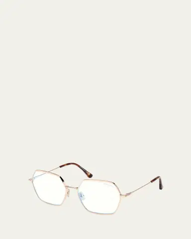 TOM FORD Metal Hexagonal Blue Light-Blocking Glasses | Thumbnail 2 TOM FORD Metal Hexagonal Blue Light-Blocking Glasses | Thumbnail 2