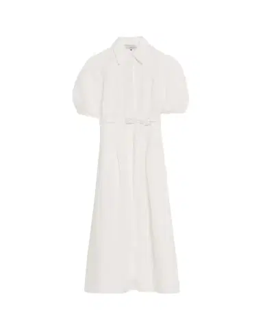 Gabriela Hearst Maude Linen Puff-Sleeve Belted Midi Shirtdress | Thumbnail 1 Gabriela Hearst Maude Linen Puff-Sleeve Belted Midi Shirtdress | Thumbnail 1