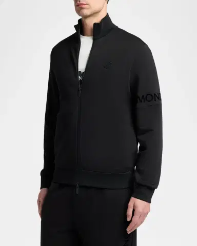 Moncler Men's Sleeve-Logo Fleece Full-Zip Jacket | Thumbnail 3 Moncler Men's Sleeve-Logo Fleece Full-Zip Jacket | Thumbnail 3