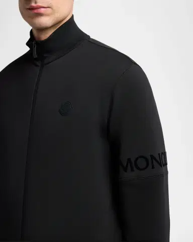 Moncler Men's Sleeve-Logo Fleece Full-Zip Jacket | Thumbnail 4 Moncler Men's Sleeve-Logo Fleece Full-Zip Jacket | Thumbnail 4