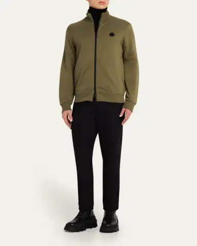 Moncler Men's Sleeve-Logo Fleece Full-Zip Jacket | Thumbnail 6 Moncler Men's Sleeve-Logo Fleece Full-Zip Jacket | Thumbnail 6
