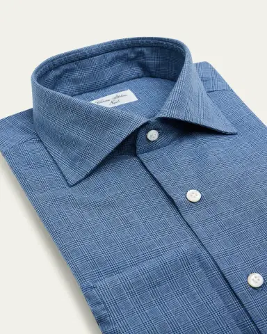 Cesare Attolini Men's Cotton Tonal Plaid Sport Shirt | Thumbnail 2 Cesare Attolini Men's Cotton Tonal Plaid Sport Shirt | Thumbnail 2