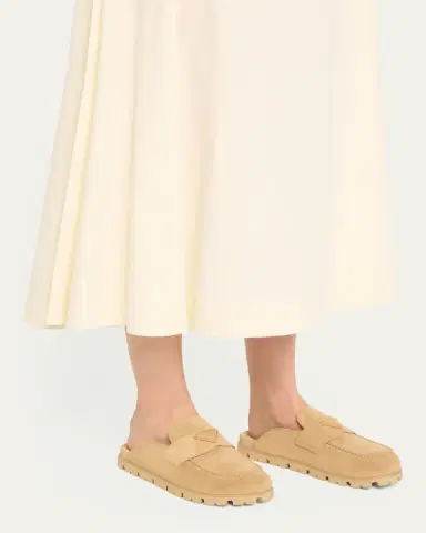 Prada Fussbett Suede Loafer Mules | Thumbnail 2 Prada Fussbett Suede Loafer Mules | Thumbnail 2