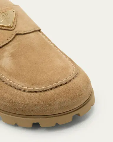 Prada Fussbett Suede Loafer Mules | Thumbnail 5 Prada Fussbett Suede Loafer Mules | Thumbnail 5