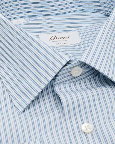 Brioni Men's Giza 87 Cotton Multi-Stripe Dress Shirt | Thumbnail 2 Brioni Men's Giza 87 Cotton Multi-Stripe Dress Shirt | Thumbnail 2