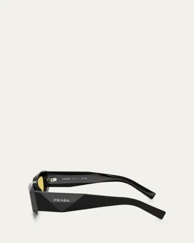 Prada Men's 0PR B19SF Acetate Rectangle Sunglasses | Thumbnail 3 Prada Men's 0PR B19SF Acetate Rectangle Sunglasses | Thumbnail 3