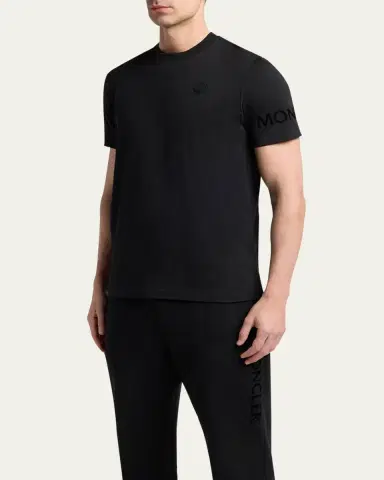Moncler Men's Washed Cotton Logo T-Shirt | Thumbnail 4 Moncler Men's Washed Cotton Logo T-Shirt | Thumbnail 4