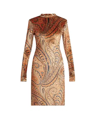 Etro Long-Sleeve Velvet Paisley Dress | Thumbnail 1 Etro Long-Sleeve Velvet Paisley Dress | Thumbnail 1