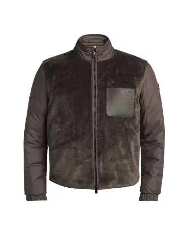 Moncler Men's Edit Dark Brown Teddy Fleece and Padded Reversible Livra Jacket | Thumbnail 1 Moncler Men's Edit Dark Brown Teddy Fleece and Padded Reversible Livra Jacket | Thumbnail 1