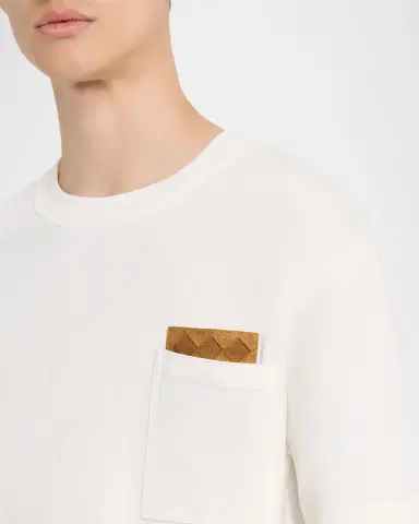 Bottega Veneta Men's Pima Cotton Jersey Intrecciato-Pocket T-Shirt | Thumbnail 4 Bottega Veneta Men's Pima Cotton Jersey Intrecciato-Pocket T-Shirt | Thumbnail 4