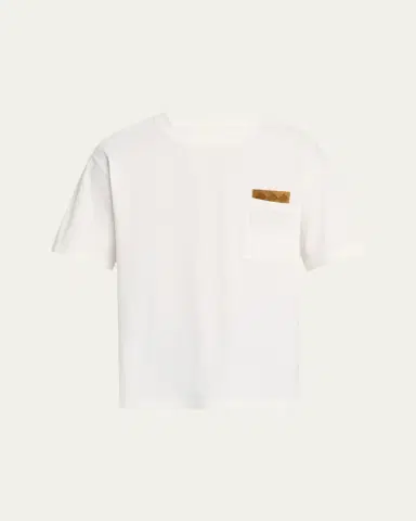 Bottega Veneta Men's Pima Cotton Jersey Intrecciato-Pocket T-Shirt | Thumbnail 5 Bottega Veneta Men's Pima Cotton Jersey Intrecciato-Pocket T-Shirt | Thumbnail 5
