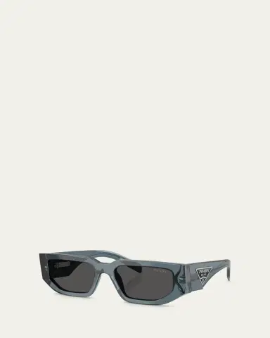 Prada Men's 0PR 09ZSF Acetate and Plastic Rectangle Sunglasses | Thumbnail 2 Prada Men's 0PR 09ZSF Acetate and Plastic Rectangle Sunglasses | Thumbnail 2