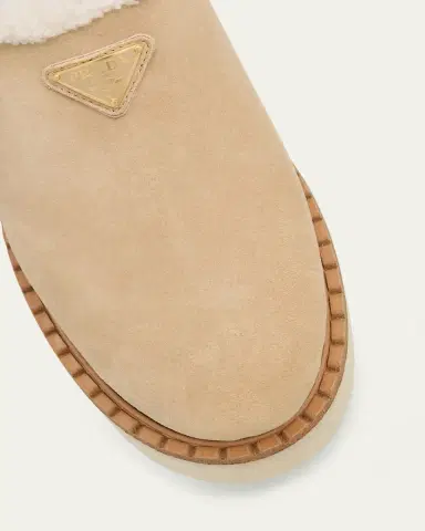 Prada Suede Shearling Cozy Platform Mules | Thumbnail 5 Prada Suede Shearling Cozy Platform Mules | Thumbnail 5
