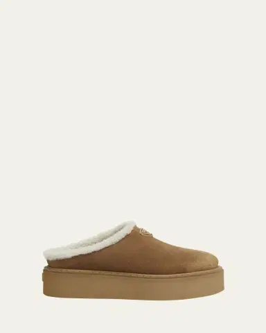 Prada Suede Shearling Cozy Platform Mules | Thumbnail 10 Prada Suede Shearling Cozy Platform Mules | Thumbnail 10