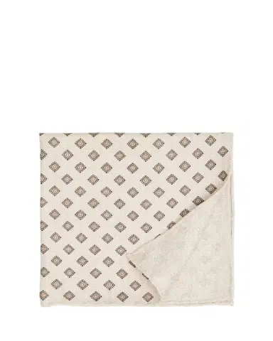 Brunello Cucinelli Men's Medallion-Print Silk Pocket Square | Thumbnail 1 Brunello Cucinelli Men's Medallion-Print Silk Pocket Square | Thumbnail 1