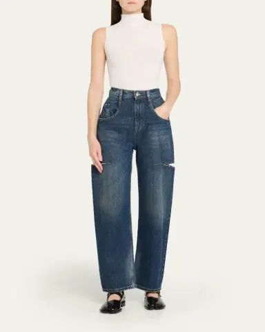 Maison Margiela Slash Slit Barrel-Leg Jeans | Thumbnail 2 Maison Margiela Slash Slit Barrel-Leg Jeans | Thumbnail 2