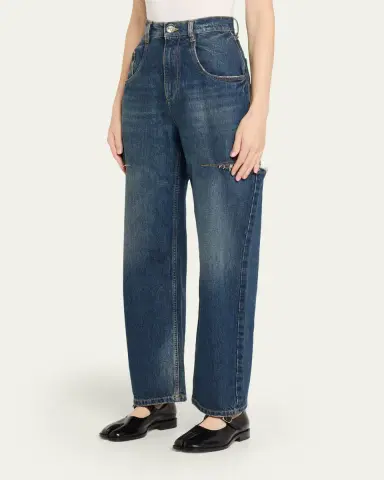Maison Margiela Slash Slit Barrel-Leg Jeans | Thumbnail 4 Maison Margiela Slash Slit Barrel-Leg Jeans | Thumbnail 4