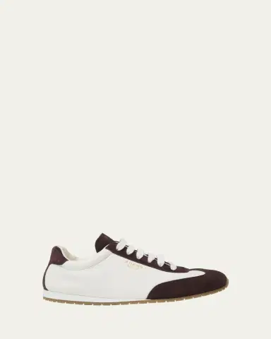 Prada Suede and Leather Low-Top Sneakers | Thumbnail 6 Prada Suede and Leather Low-Top Sneakers | Thumbnail 6