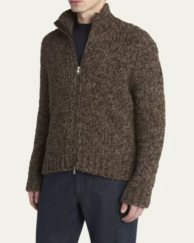 Moncler Men's Wool Knit Full-Zip Sweater | Thumbnail 9 Moncler Men's Wool Knit Full-Zip Sweater | Thumbnail 9