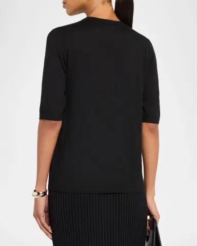 Gabriela Hearst Brunner Knit T-Shirt in Cashmere Silk | Thumbnail 21 Gabriela Hearst Brunner Knit T-Shirt in Cashmere Silk | Thumbnail 21