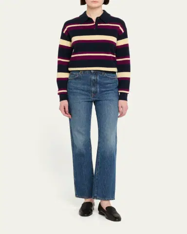 Guest In Residence Collegiate Striped Cashmere Polo | Thumbnail 4 Guest In Residence Collegiate Striped Cashmere Polo | Thumbnail 4