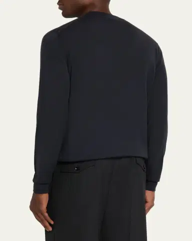 Iris Von Arnim Men's Cashmere Slim Knit Crewneck Sweater | Thumbnail 3 Iris Von Arnim Men's Cashmere Slim Knit Crewneck Sweater | Thumbnail 3