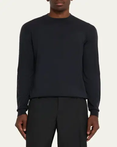 Iris Von Arnim Men's Cashmere Slim Knit Crewneck Sweater | Thumbnail 4 Iris Von Arnim Men's Cashmere Slim Knit Crewneck Sweater | Thumbnail 4