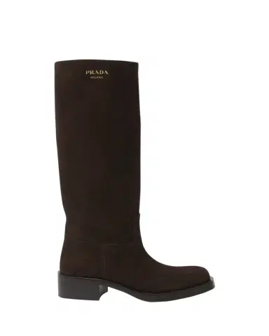 Prada Suede Knee-High Boots | Thumbnail 1 Prada Suede Knee-High Boots | Thumbnail 1