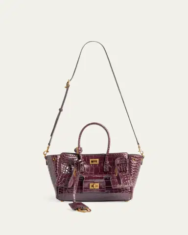 Balenciaga Bel Air Mini Croc-Embossed Leather Top-Handle Bag | Thumbnail 2 Balenciaga Bel Air Mini Croc-Embossed Leather Top-Handle Bag | Thumbnail 2