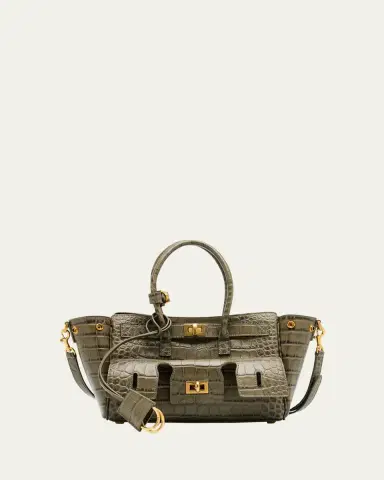 Balenciaga Bel Air Mini Croc-Embossed Leather Top-Handle Bag | Thumbnail 6 Balenciaga Bel Air Mini Croc-Embossed Leather Top-Handle Bag | Thumbnail 6