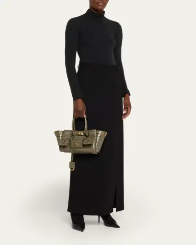 Balenciaga Bel Air Mini Croc-Embossed Leather Top-Handle Bag | Thumbnail 10 Balenciaga Bel Air Mini Croc-Embossed Leather Top-Handle Bag | Thumbnail 10