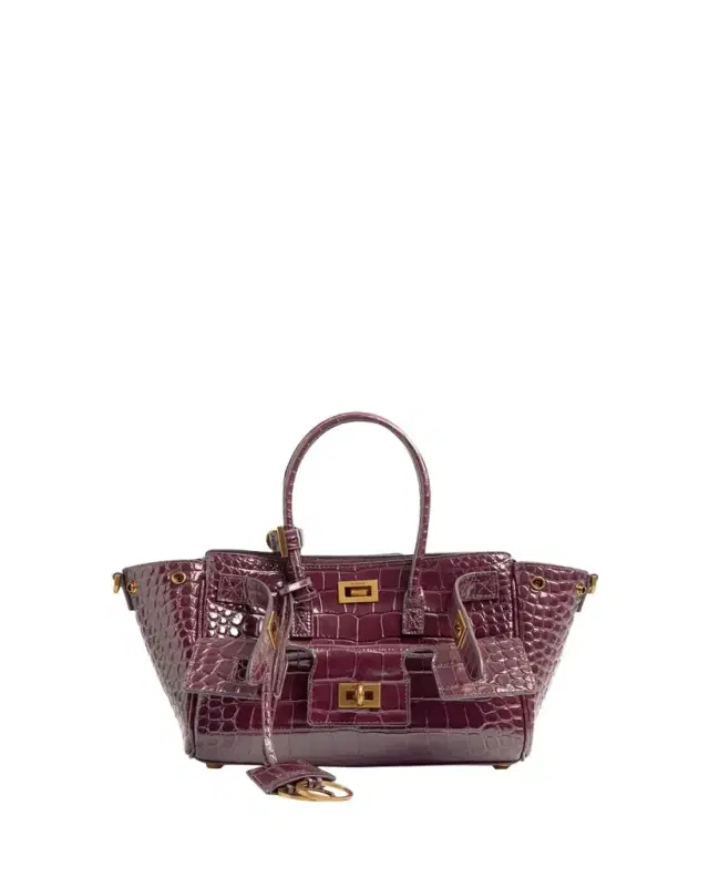 Bel Air Mini Croc-Embossed Leather Top-Handle Bag Bel Air Mini Croc-Embossed Leather Top-Handle Bag