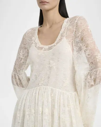 Chloé Lace U-Neck Long-Sleeve Mini Dress | Thumbnail 4 Chloé Lace U-Neck Long-Sleeve Mini Dress | Thumbnail 4