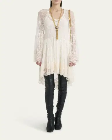 Chloé Lace U-Neck Long-Sleeve Mini Dress | Thumbnail 6 Chloé Lace U-Neck Long-Sleeve Mini Dress | Thumbnail 6